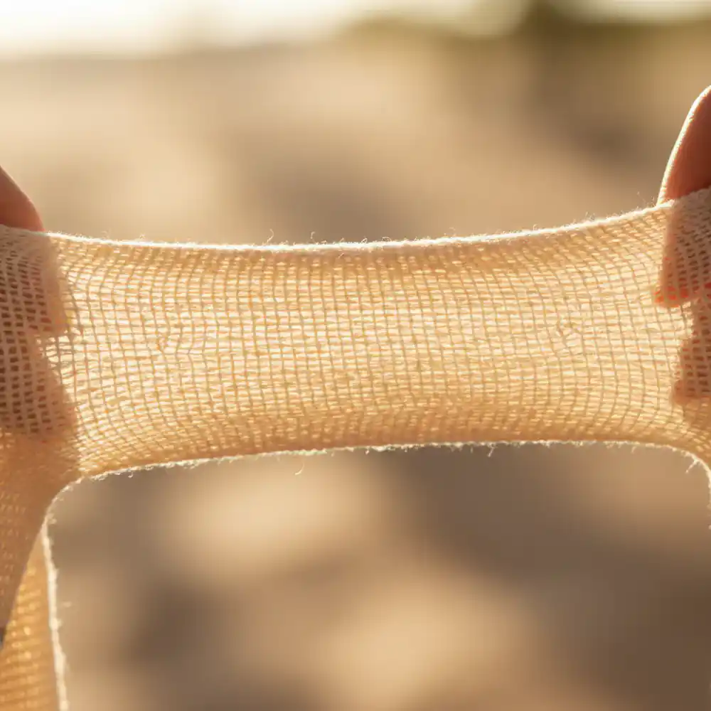 Close-up of sensory-friendly fabric stretching